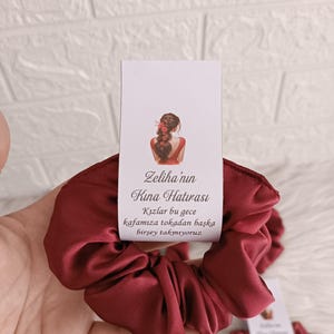 Personalized Satin Scrunchie | Bachelorette Favor | Bridal Shower Hair Tie | Henna Night Gift | Bridesmaid Hair Accessories