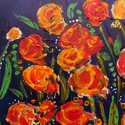 Garden - Fresh Flowers Growing - Gift shops - Original Art on 8 x 10 inch Stretched Canvas