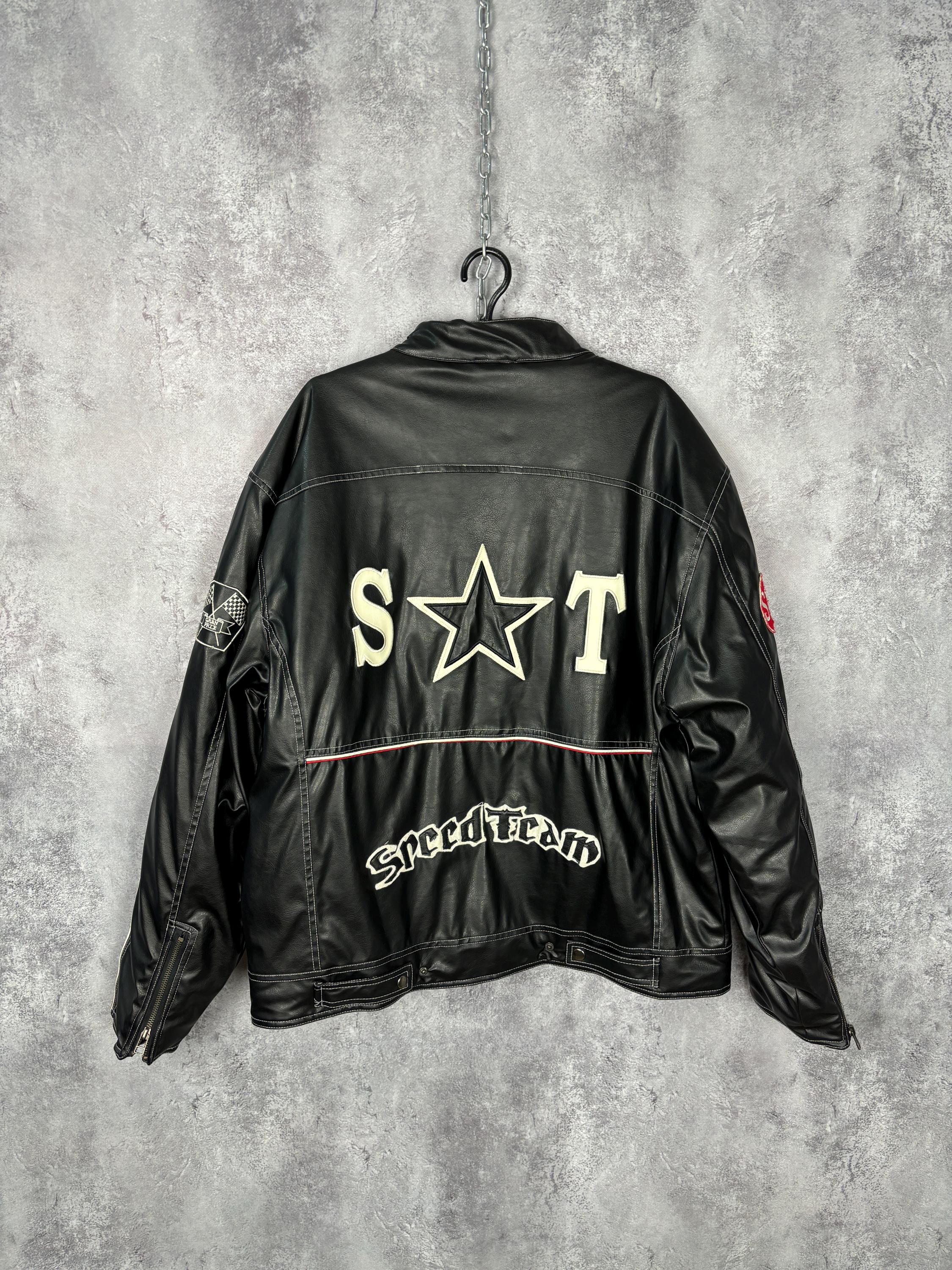 Identic Men's Racing Faux Leather Jacket XL (56/58) Speed Team