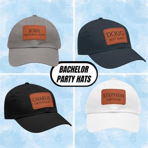 Custom Groomsman Hats, Bachelor Party Hats, Groomsmen Gifts, Personalized Hats, Wedding Hats, Guy&#39;s Trip Hats, Bridal Party Gifts