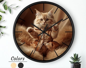 Cat Lover Wall Clock – Cat Home Décor, Gift for Cat Moms & Pet Lovers