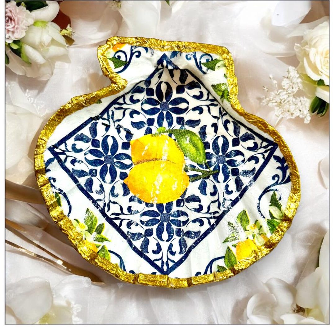 Capri Shells Italian Amalfi Coast Shell Trinket Dish, Italy Capri Ring Dish ...