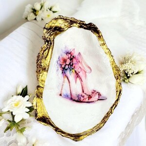 Chic Ring Dish Oyster Shell,Fashionable Stilettos  Trinket Dish / Glamour Ring Holder,Chic Girl  Favors