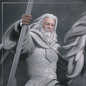 Gandalf El Archivo de Impresión 3D Blanco imagen 1