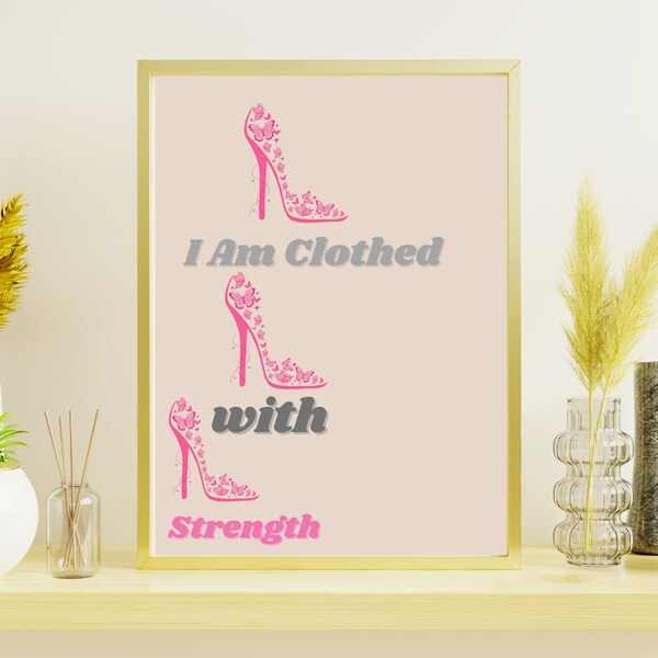 Strength affirmation, women empowerment quotes, Printable wall art, Inspirational quote, Gift for family, Personalized gift