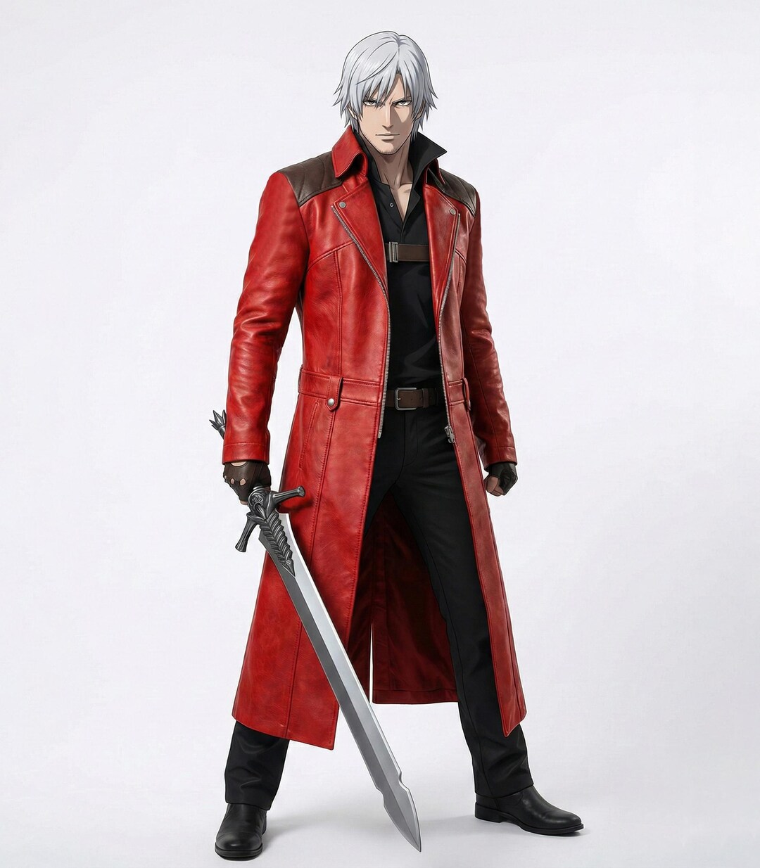 DMC Anime S2 Dante Leather Cosplay Coat Devil May Cry Netflix Season 2 