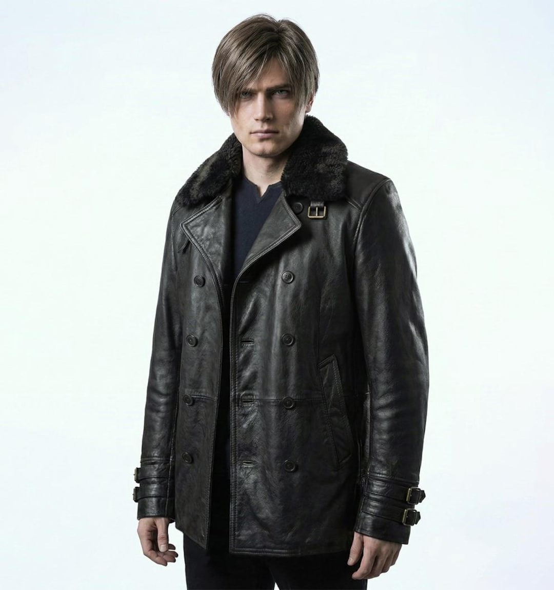 Leon S Kennedy RE9 Jacket, Leon Requiem Black Leather Jacket, Resident ...