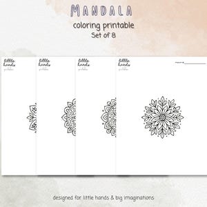 Simple Mandala Coloring Pages for Toddlers and Kids - 8 Printable Mindful Coloring Sheets - Easy Mandalas for Preschoolers & Beginners
