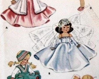 Doll clothes pattern in PDF Doll clothes to fit 7-8&#39;&#39; and 9-10&#39;&#39; doll 1965 Retro Vintage ENGLISH