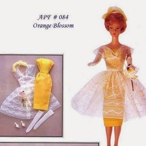 APF 84 Puppenkleid Schnittmuster in PDF 11 1/2 Zoll Puppenspitze über Kleid Schnittmuster Hut Schnittmuster Puppenblumen Schnittmuster ENGLISH Anleitung, Richtungen