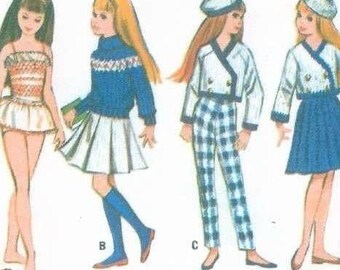 9 inch doll clothes pattern in PDF 7841 vintage doll clothes pattern  9&#39;&#39; English instruction Doll wardrobe Retro pattern