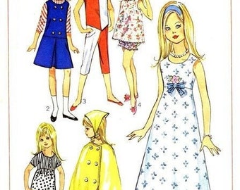 Doll Clothes pattern in PDF Wardrobe for 9 inch little girl dolls Simpllii Licityy 6275 Doll clothes