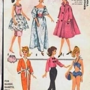 Doll clothes pattern in PDF to fit 11 1/2 inch doll ENGLISH instructions, Directions Vintage sewing pattern 6260