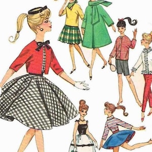Sew doll clothes Patterns Doll clothes pattern in pdf 4700 Doll clothes pattern 11 1/2 inch doll pattern Vintage 60&#39;s doll