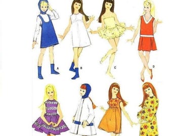 Doll clothes for 9 &#39;&#39; doll pattern in PDF English 8357 Vintage pattern Doll&#39;s instant wardrobe