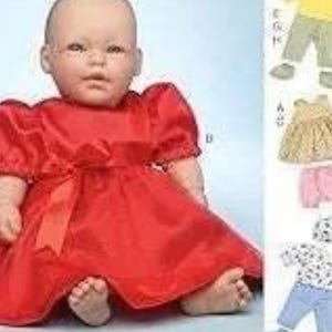 Doll Clothes and accessories for 11-12 inch and 15-16 inch doll pattern in PDF 7066 Sewing pattern