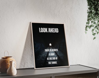 Poster mit Holzrahmen "Look Ahead"