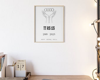 Poster con cornice in legno "Audi TT RS 8S"