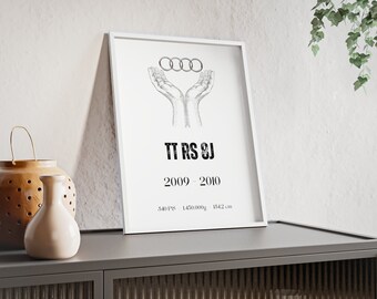 Poster mit Holzrahmen "Audi TT RS 8J"