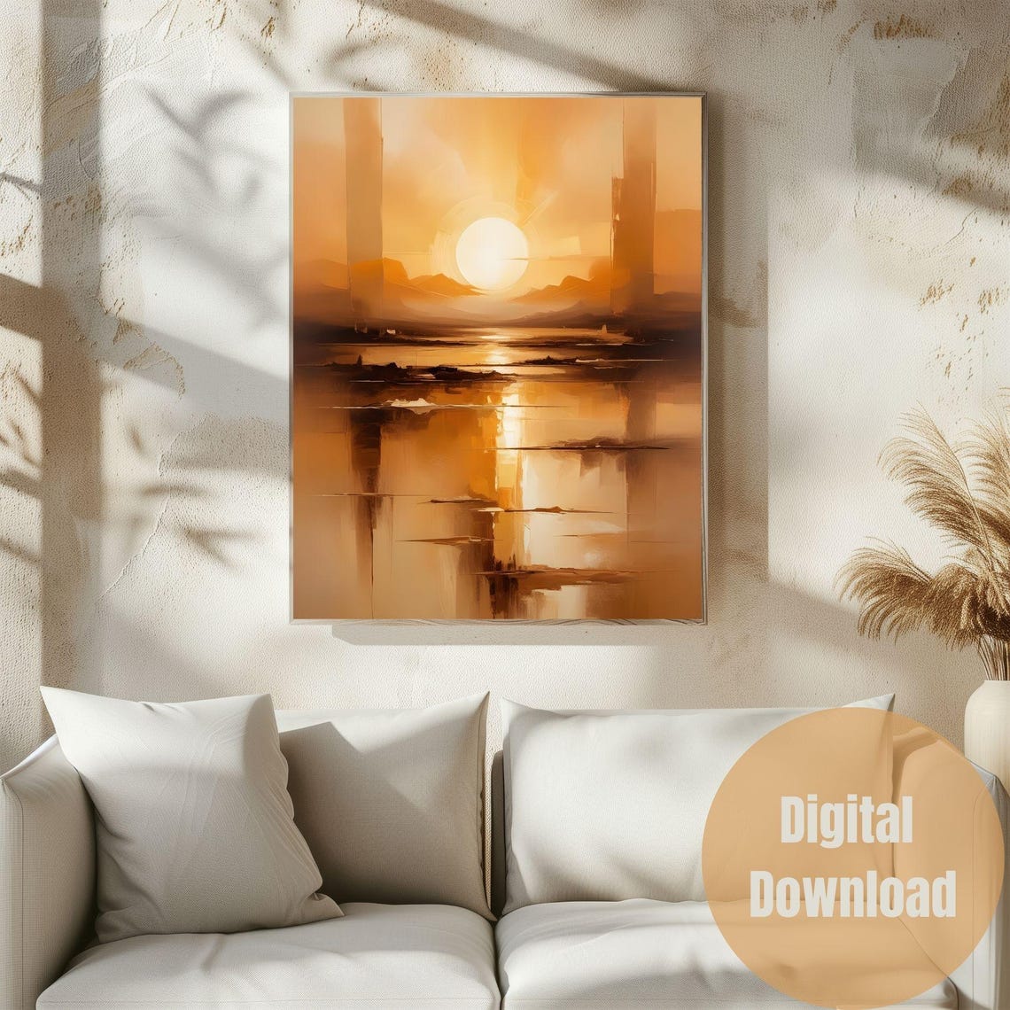 Printable Sunset Painting Wall Art. Digital Art Print Sunset, Wall ...