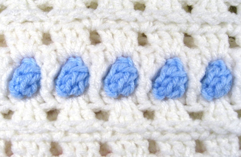 PDF Pattern Crocheted Baby Afghan, CANDY BUTTONS Baby Afghan Blanket Pattern image 5