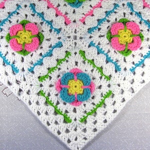 PDF Pattern Crocheted Baby Afghan, GERBER GARDEN Baby Afghan Blanket pattern