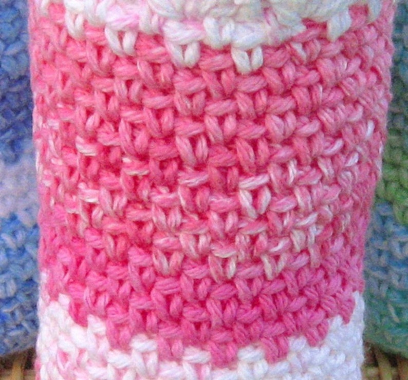 PDF Pattern Crocheted Water Bottle Cozy, Cover, CUSTOMIZE to fit your own bottle image 3