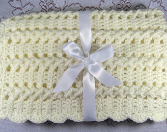 PDF Pattern Crocheted Baby Afghan, CAR SEAT Size and Newborn Size Blanket -- Vanilla Twist