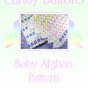 PDF Pattern Crocheted Baby Afghan, CANDY BUTTONS Baby Afghan Blanket Pattern image 2