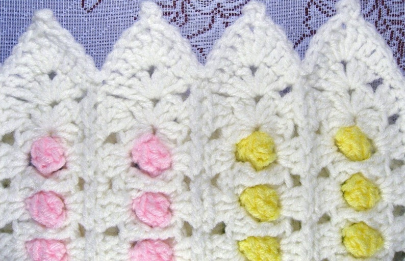 PDF Pattern Crocheted Baby Afghan, CANDY BUTTONS Baby Afghan Blanket Pattern image 4