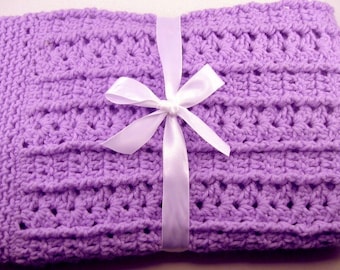 PDF Pattern Crocheted Baby Afghan, CAR SEAT Size and Newborn Size Blanket -- Lavender Shells