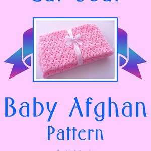 PDF Pattern Crocheted Baby Afghan, CAR SEAT Size and Newborn Size Blanket Pink Shells image 2
