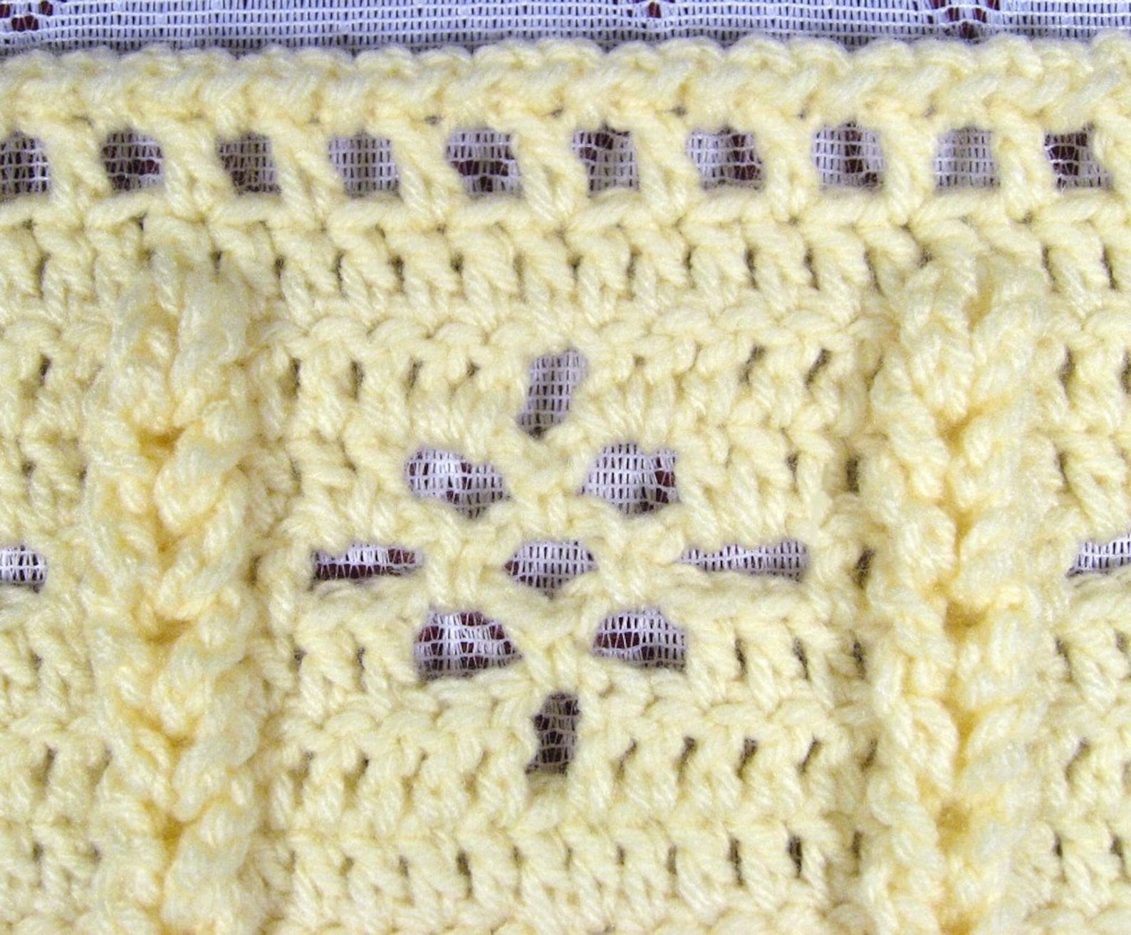PDF Pattern Crocheted Car Seat Size Baby Afghan, EZ Braided Lace Baby