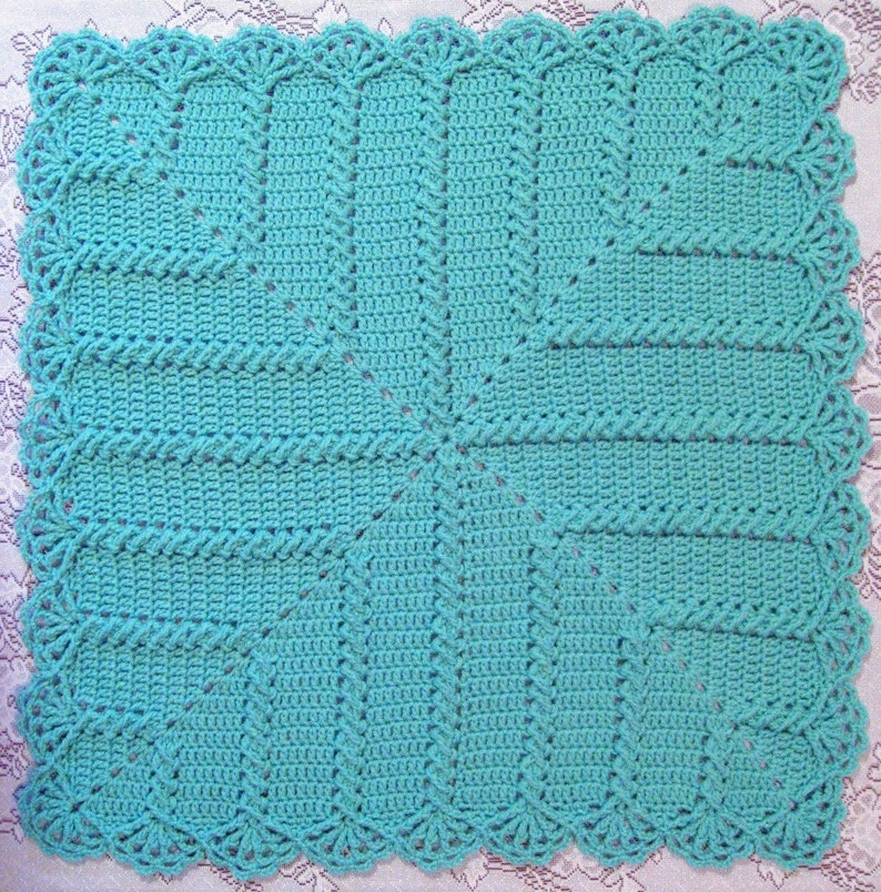 PDF Pattern Crocheted Baby Afghan, CAR SEAT Size and Newborn Size Blanket Granny Twist image 3