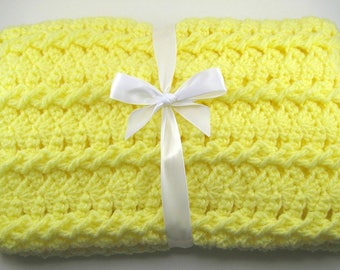 PDF Pattern Crocheted Baby Afghan, CAR SEAT Size and Newborn Size Blanket -- Lemon Twist