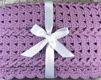 PDF Pattern Crocheted Baby Afghan, CAR SEAT Size and Newborn Size Blanket -- Lavender Twist
