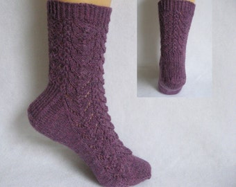 PDF Sock Pattern, Fish N Chips Sock Pattern, lace and cable sock design