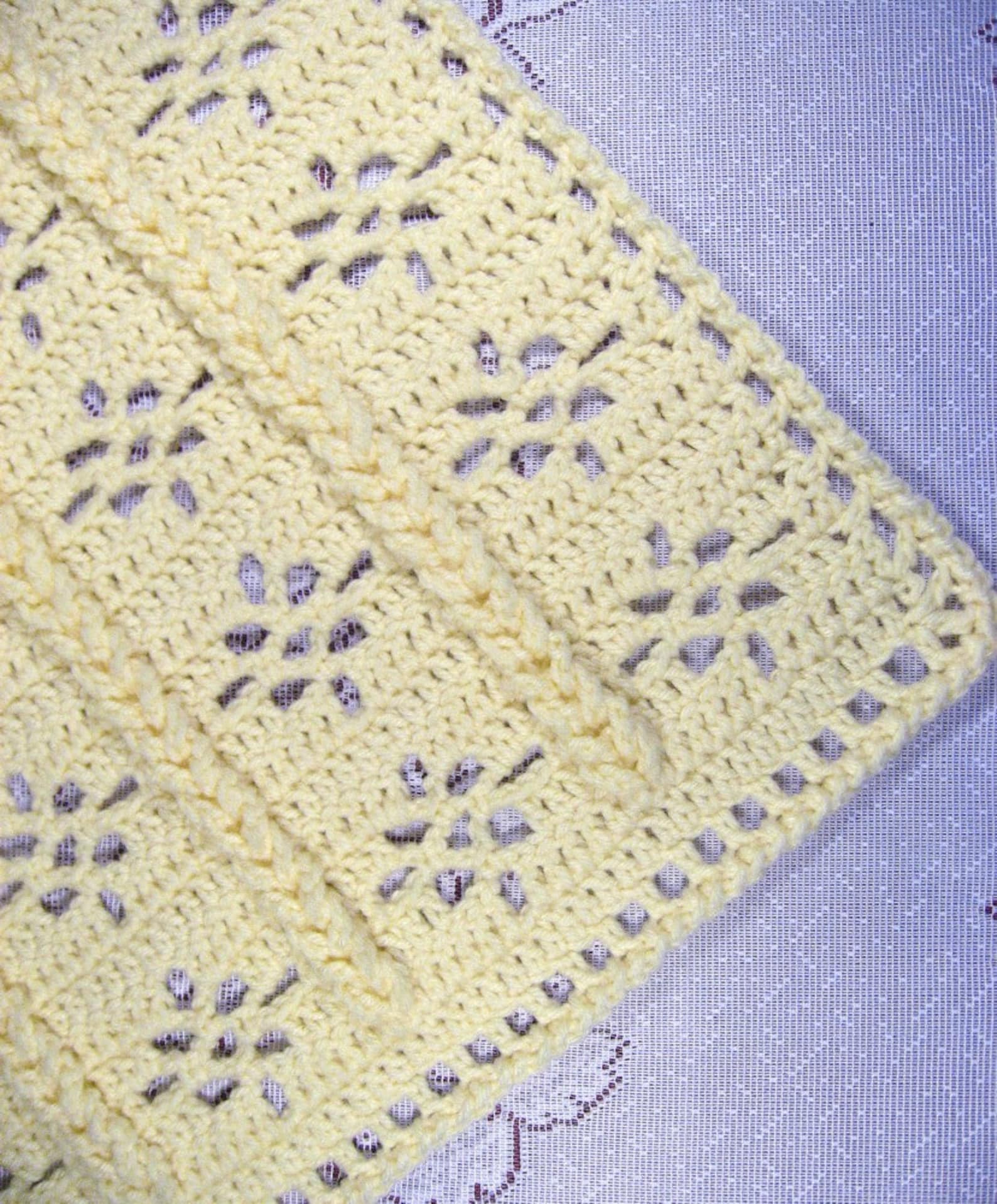 PDF Pattern Crocheted Car Seat Size Baby Afghan, EZ Braided Lace Baby