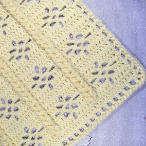PDF Pattern Crocheted  Baby Afghan, EZ Braided Lace Baby Afghan Blanket pattern