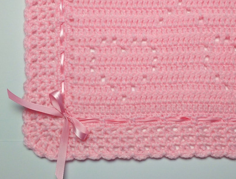 PDF Pattern Crocheted Baby Afghan, LOVE and KISSES Baby Afghan Blanket Pattern, Filet Crochet, Perfect for Car Seat image 4