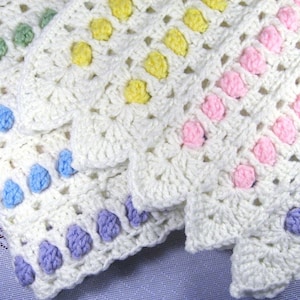 PDF Pattern Crocheted Baby Afghan, CANDY BUTTONS Baby Afghan Blanket Pattern image 1