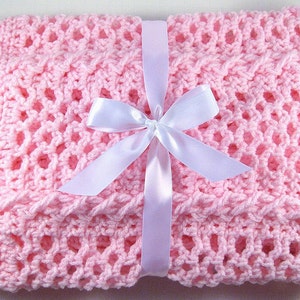 PDF Pattern Crocheted Baby Afghan, ROSEBUD LACE Baby Afghan Blanket pattern