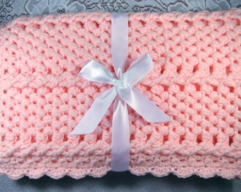 PDF Pattern Crocheted Baby Afghan, CAR SEAT Size and Newborn Size Blanket -- Strawberry Twist