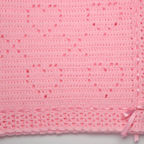 PDF Pattern Crocheted Baby Afghan, LOVE and KISSES Baby Afghan Blanket Pattern, Filet Crochet, Perfect for Car Seat