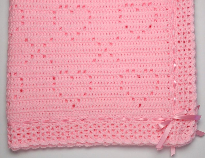 PDF Pattern Crocheted Baby Afghan, LOVE and KISSES Baby Afghan Blanket Pattern, Filet Crochet, Perfect for Car Seat image 1