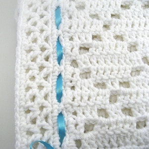 PDF Pattern Crocheted Baby Afghan, DIAMOND LACE Baby Afghan Blanket Pattern image 3