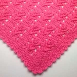 PDF Pattern Crocheted Baby Afghan, ROSEBUD MEADOW Baby Afghan Blanket pattern