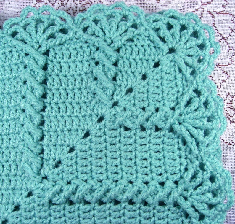 PDF Pattern Crocheted Baby Afghan, CAR SEAT Size and Newborn Size Blanket Granny Twist image 4
