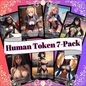 Paquete de 7 fichas humanas - Fichas proxy de anime waifu