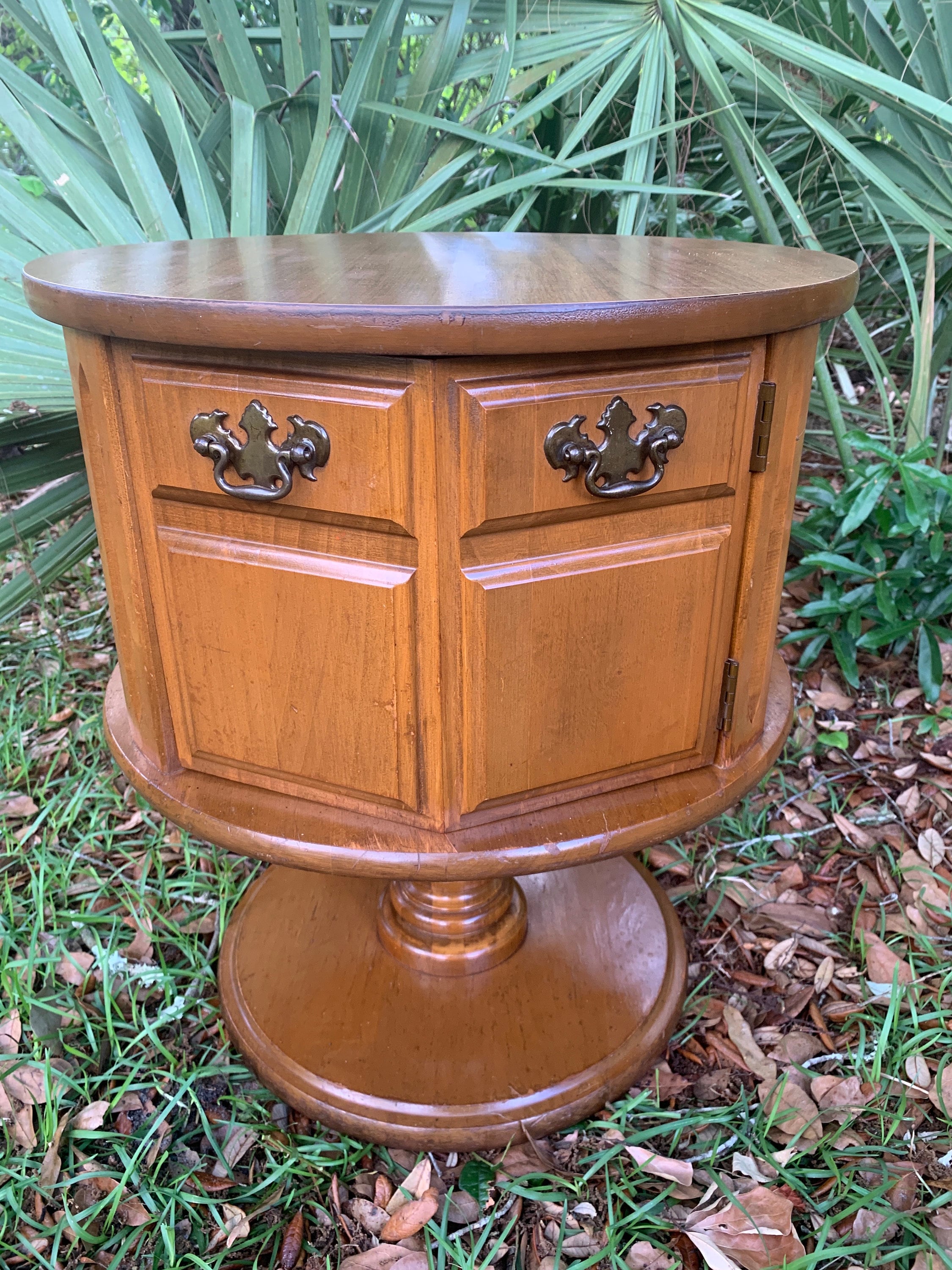 Vintage Mersman Drum Barrel Side or End Table - Etsy
